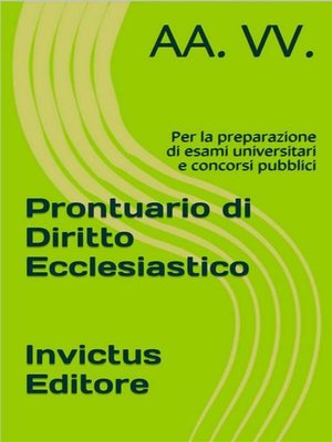 cover image of Prontuario di diritto ecclesiastico